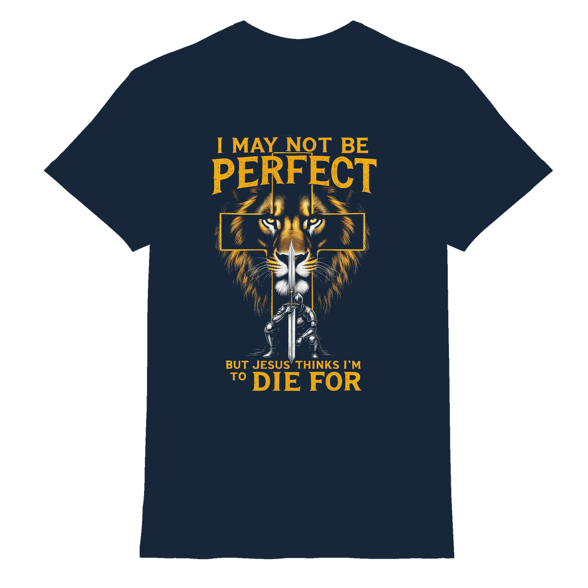 I May Not Be Perfect, But Jesus Thinks I’m to Die For | Christliches Design mit Botschaft der Gnade - Premium Shirt - Unisex-Shirts - Navy - GfoitMa