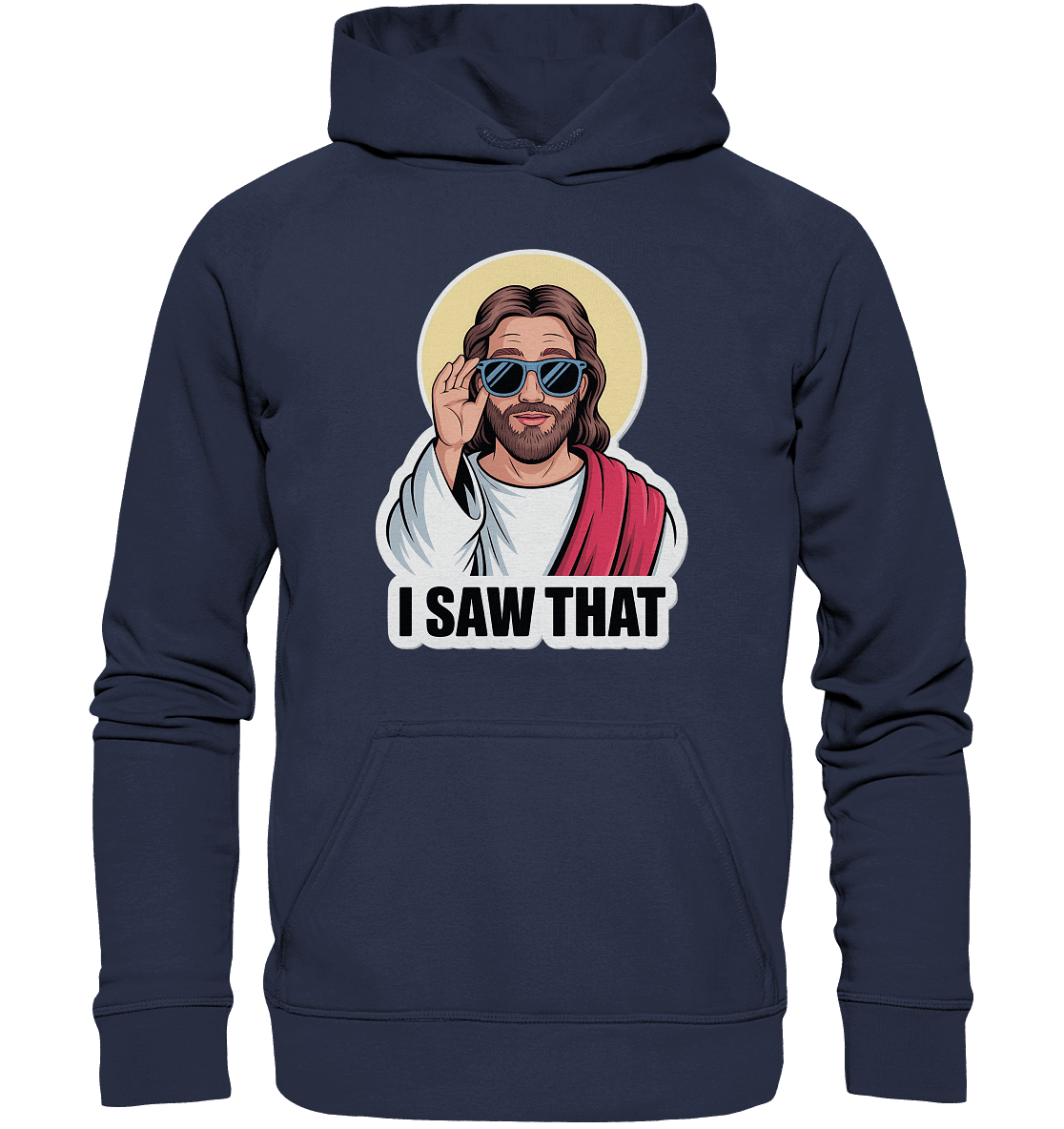 I Saw That – Jesus mit Sonnenbrille | Christliche Produkte - Kids Premium Hoodie - Kids & Babys - Deep Navy - GfoitMa
