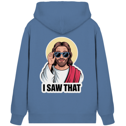 I Saw That – Jesus mit Sonnenbrille | Christliche Produkte - Organic Zipper - Jacken/ Zipper - Bright Blue - GfoitMa