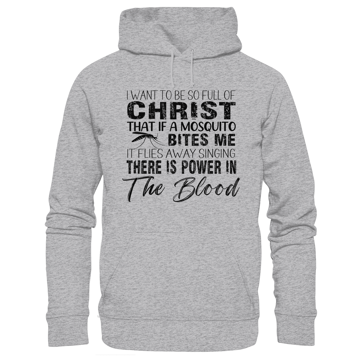 I Want to Be So Full of Christ – Mosquito | Christian Statement Print - Kids Premium Hoodie - Kids & Babys - Heather Grey (meliert) - GfoitMa