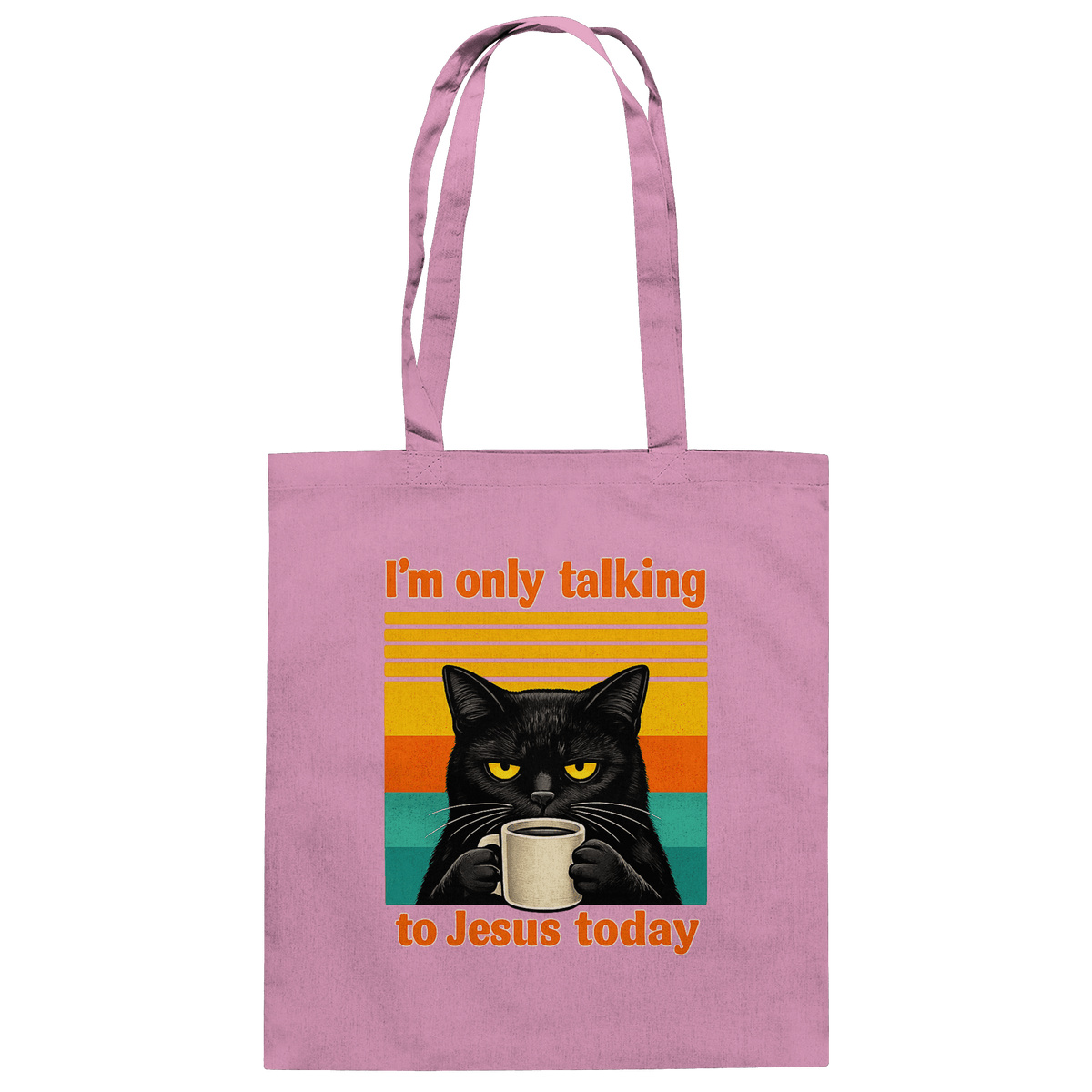 I’m Only Talking to Jesus Today – Grumpy Cat Coffee | Christliches Fun Design - Baumwolltasche - Taschen - Classic Pink - GfoitMa