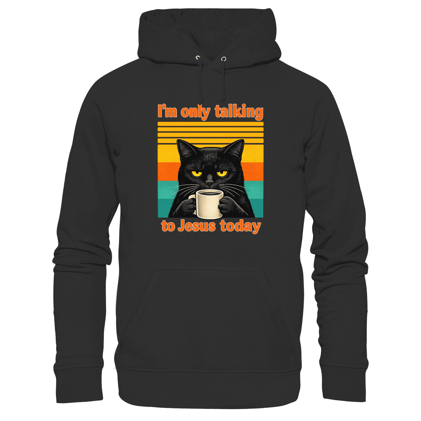 I’m Only Talking to Jesus Today – Grumpy Cat Coffee | Christliches Fun Design - Kids Premium Hoodie - Kids & Babys - Black - GfoitMa