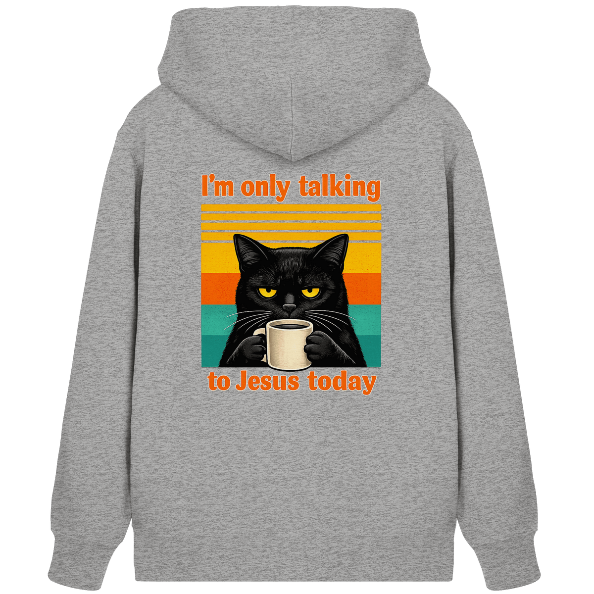 I’m Only Talking to Jesus Today – Grumpy Cat Coffee | Christliches Fun Design - Organic Zipper - Jacken/ Zipper - Heather Grey - GfoitMa