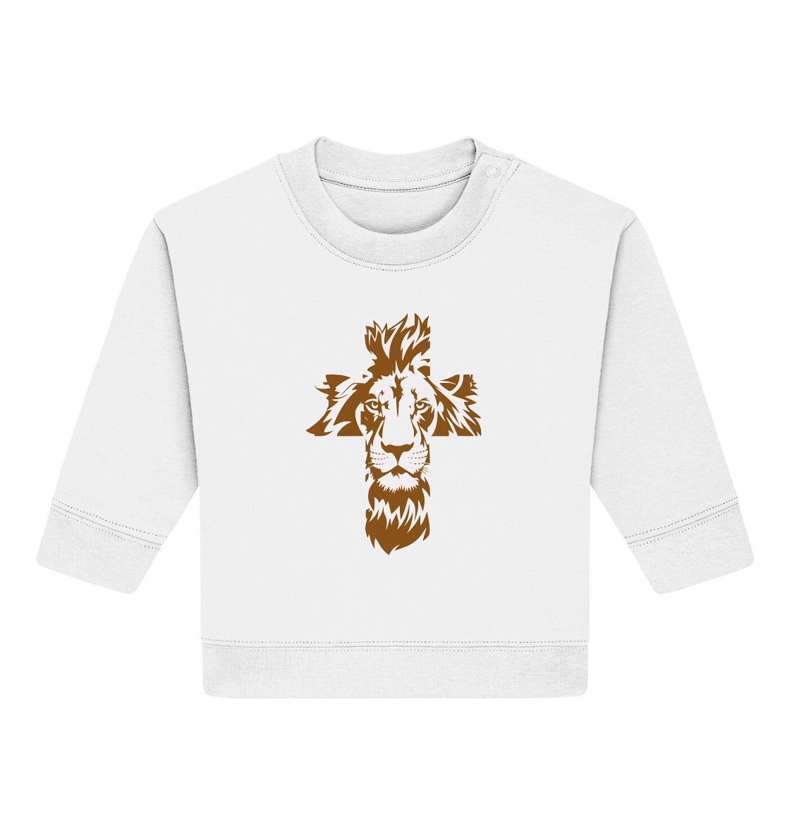 Im Zeichen des Löwen – Fest verwurzelt im Glauben | Christliche Kleidung - Baby Organic Sweatshirt - Kids & Babys - White - GfoitMa