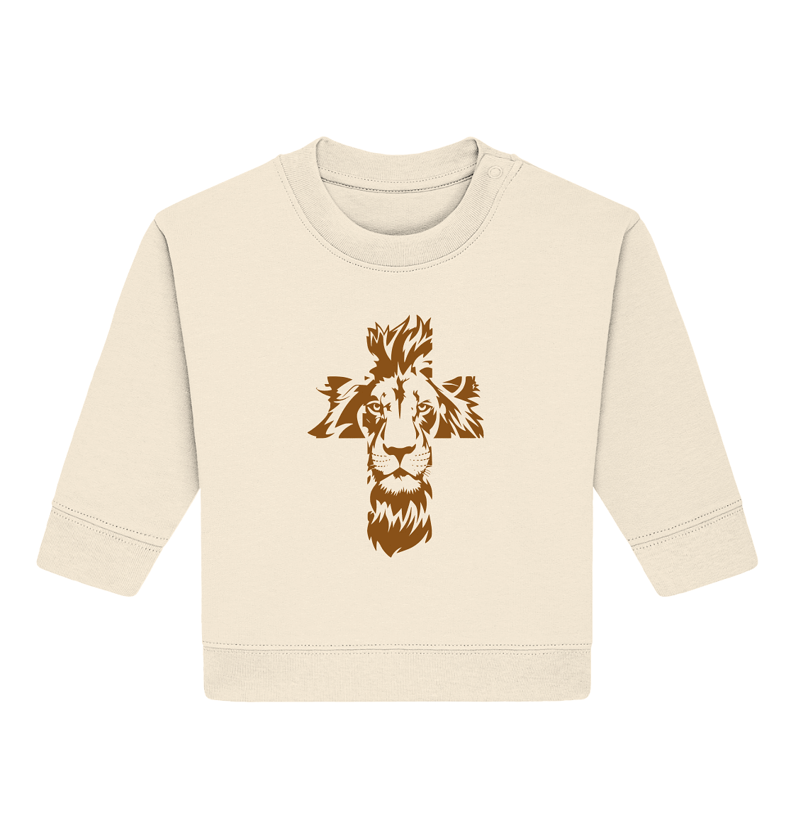 Im Zeichen des Löwen – Fest verwurzelt im Glauben | Christliche Kleidung - Baby Organic Sweatshirt - Kids & Babys - Natural Raw - GfoitMa