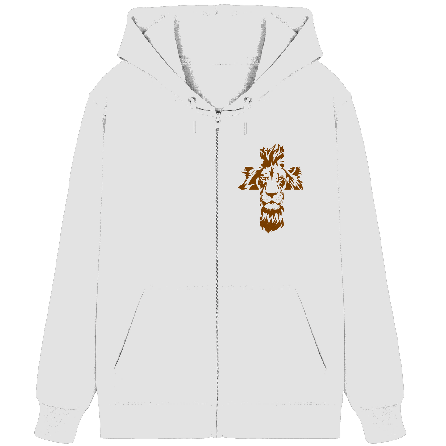 Im Zeichen des Löwen – Fest verwurzelt im Glauben | Christliche Kleidung - Organic Zipper - Jacken/ Zipper - White - GfoitMa