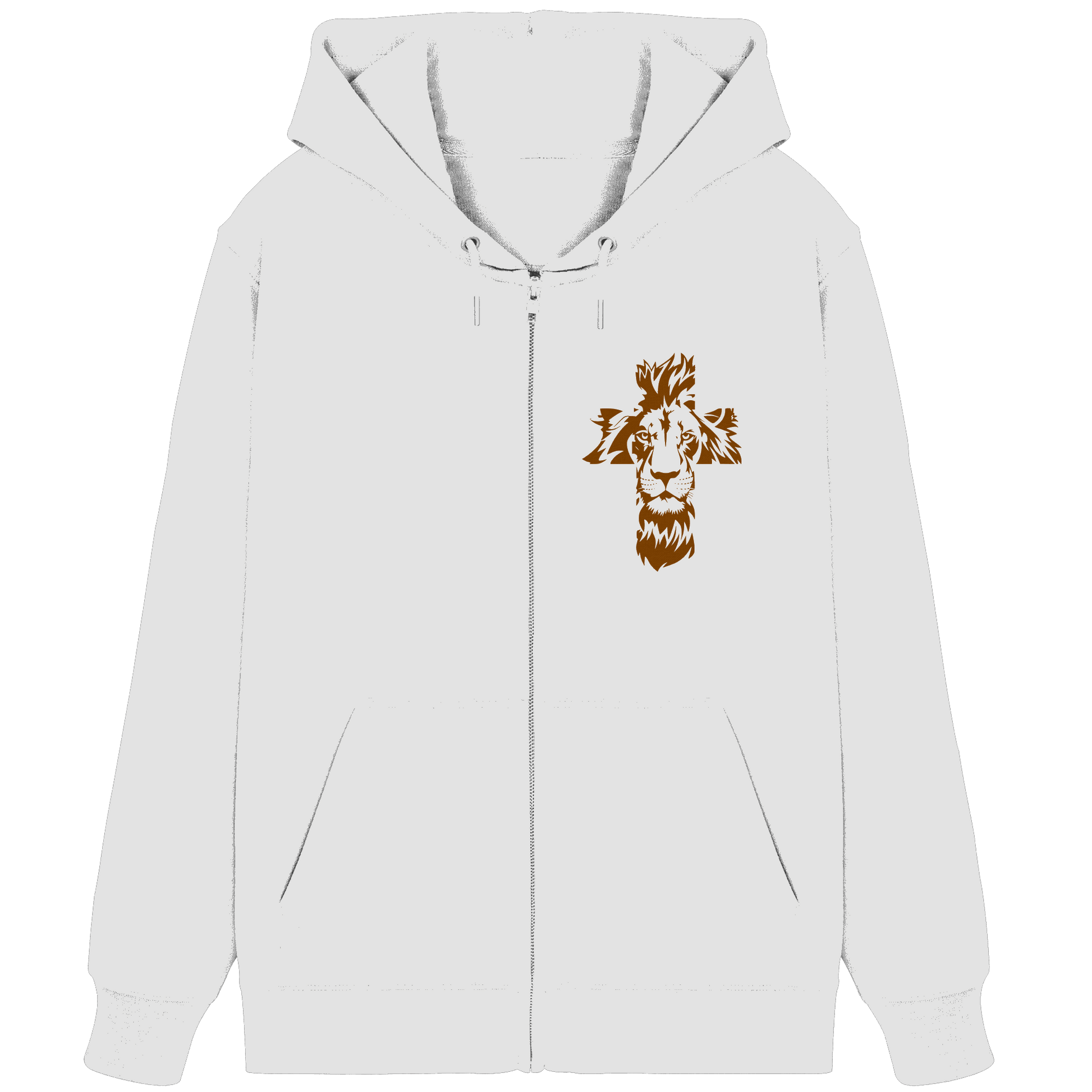 Im Zeichen des Löwen – Fest verwurzelt im Glauben | Christliche Kleidung - Organic Zipper - Jacken/ Zipper - White - GfoitMa