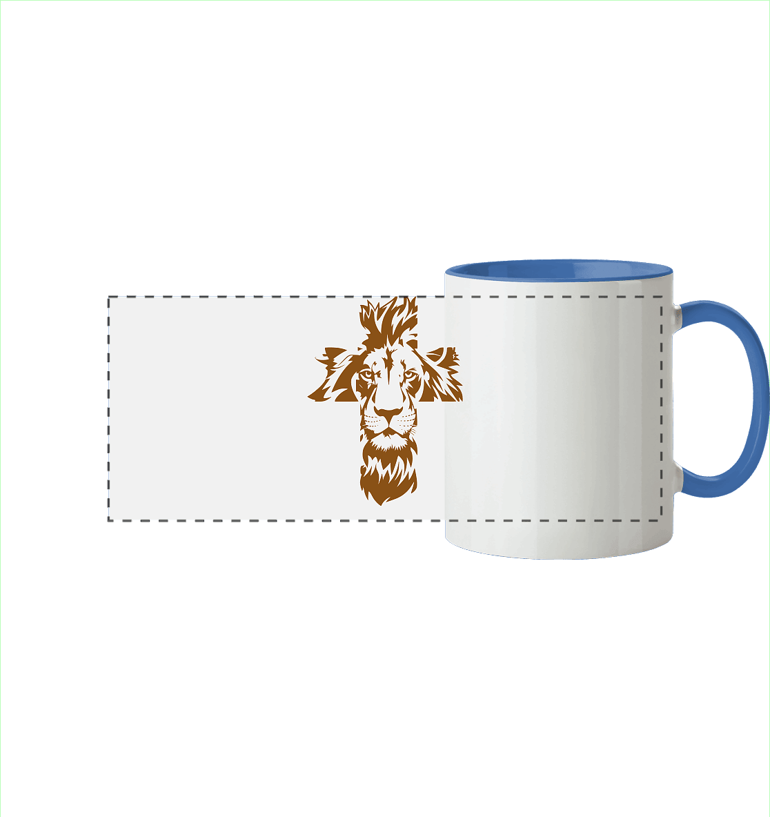 Im Zeichen des Löwen – Fest verwurzelt im Glauben | Christliche Kleidung - Panorama Tasse zweifarbig - Trinkgefäße - Cambridge Blue - GfoitMa