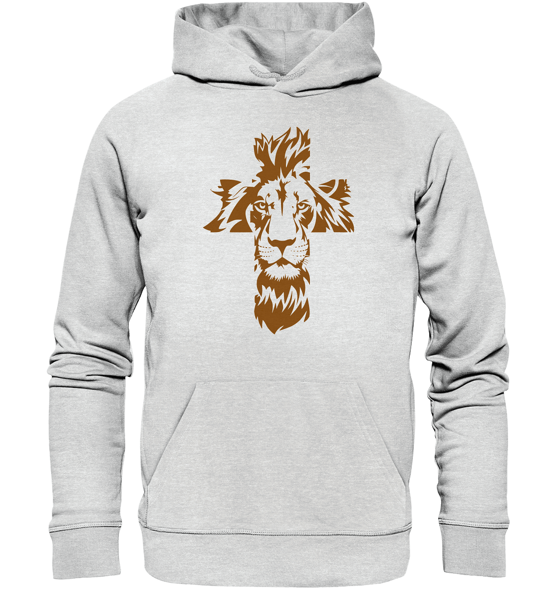 Im Zeichen des Löwen – Fest verwurzelt im Glauben | Christliche Kleidung - Premium Unisex Hoodie - Hoodies - Heather Grey (meliert) - GfoitMa