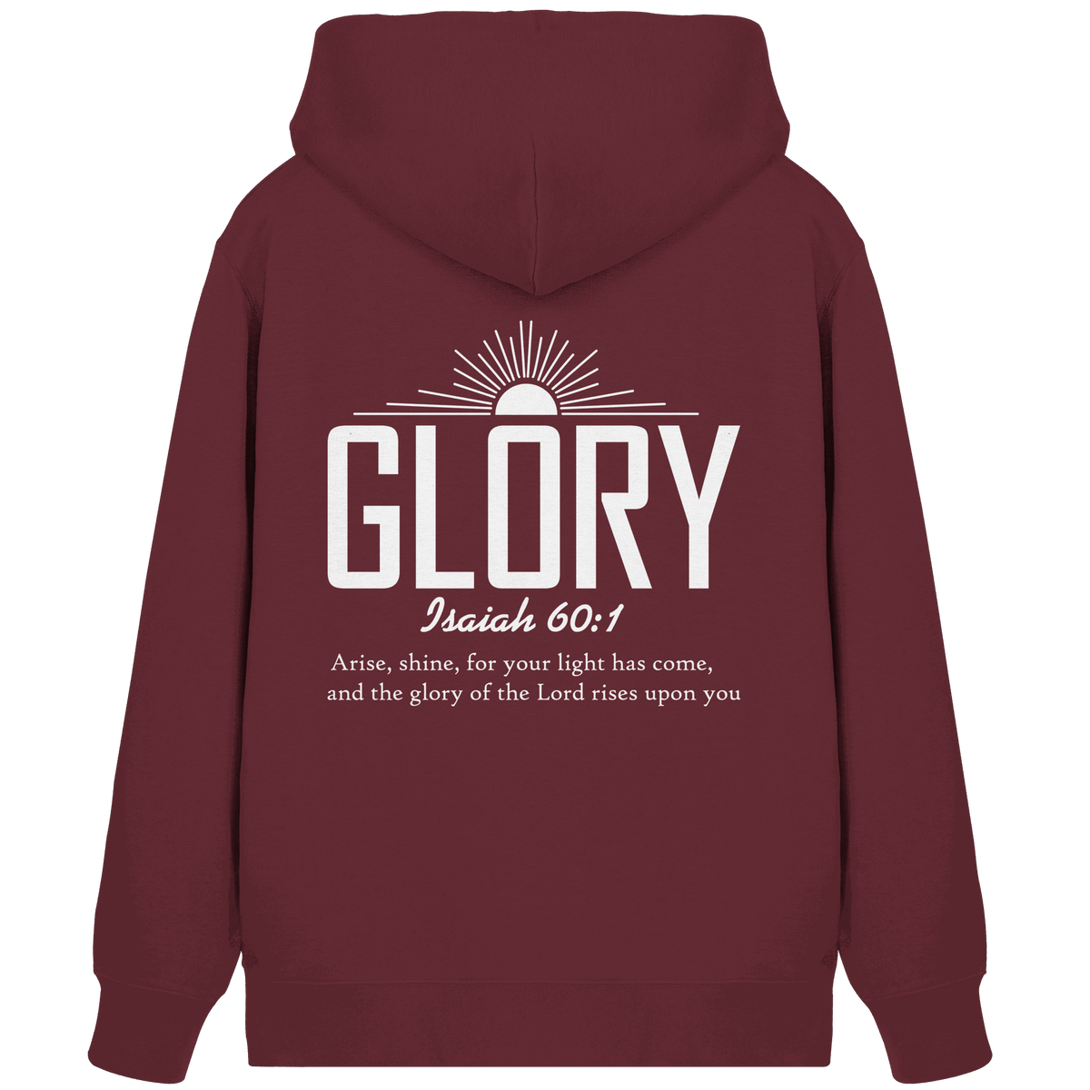 Isaiah 60:1 – Glory | Christliches Design mit Bibelvers - Organic Zipper - Jacken/ Zipper - Burgundy - GfoitMa