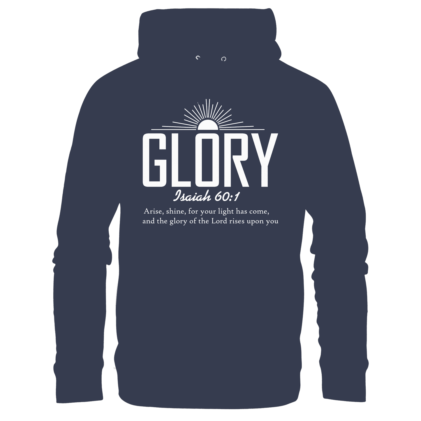 Isaiah 60:1 – Glory | Christliches Design mit Bibelvers - Premium Unisex Hoodie - Hoodies - Deep Navy - GfoitMa