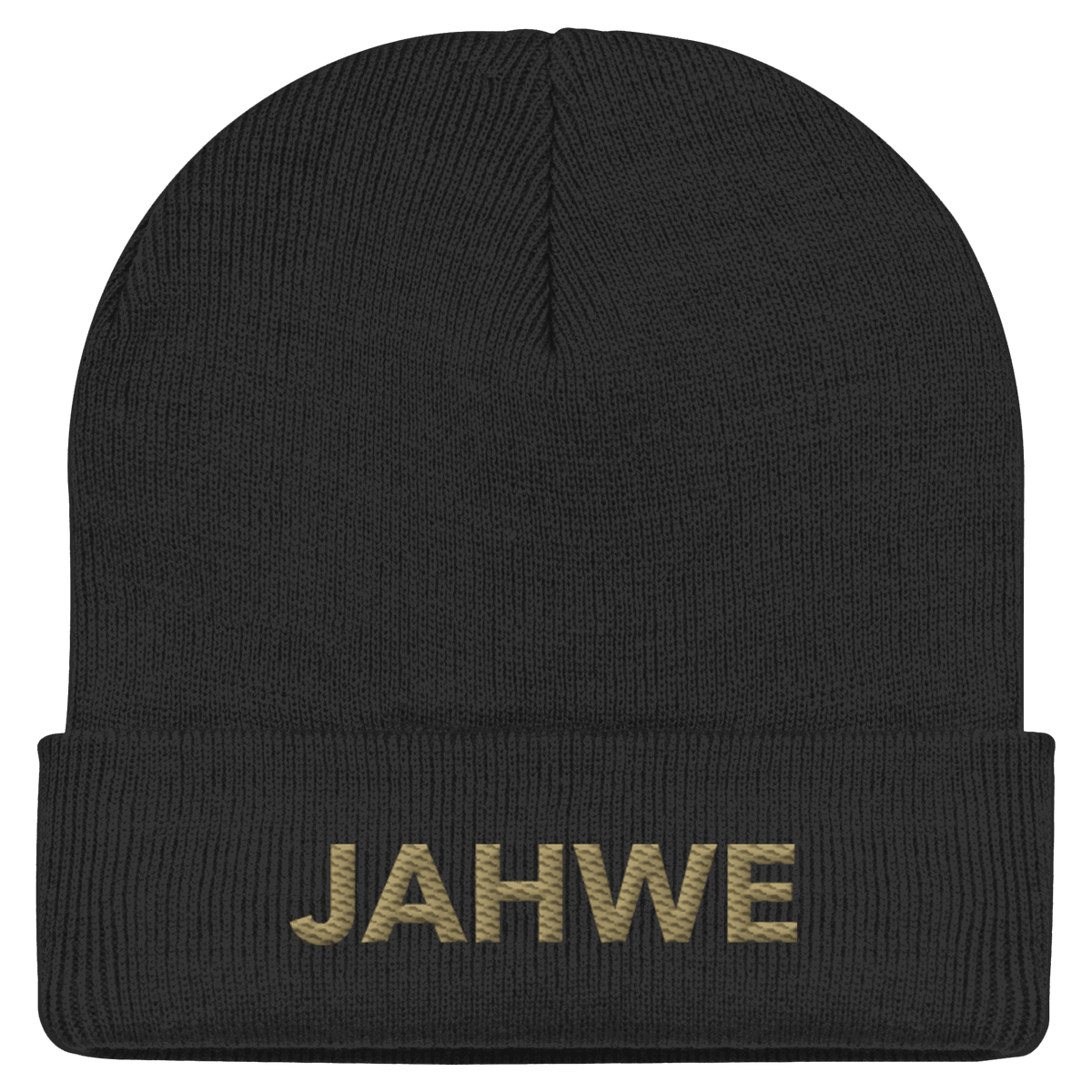 JAHWE – Der Name über allen Namen (Stick) | Christliche Kleidung - Classic Beanie - Kappen & Mützen - Black - GfoitMa