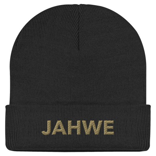 JAHWE – Der Name über allen Namen (Stick) | Christliche Kleidung - Classic Beanie - Kappen & Mützen - Black - GfoitMa