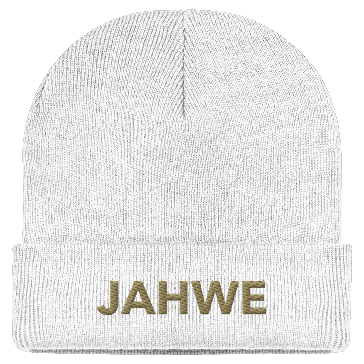 JAHWE – Der Name über allen Namen (Stick) | Christliche Kleidung - Classic Beanie - Kappen & Mützen - White - GfoitMa