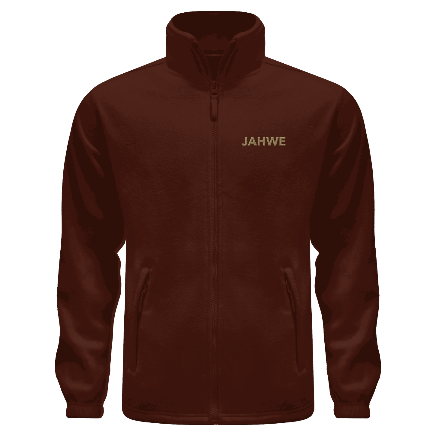 JAHWE – Der Name über allen Namen (Stick) | Christliche Kleidung - Fleece Jacket - Jacken/ Zipper - Dark Chocolate - GfoitMa