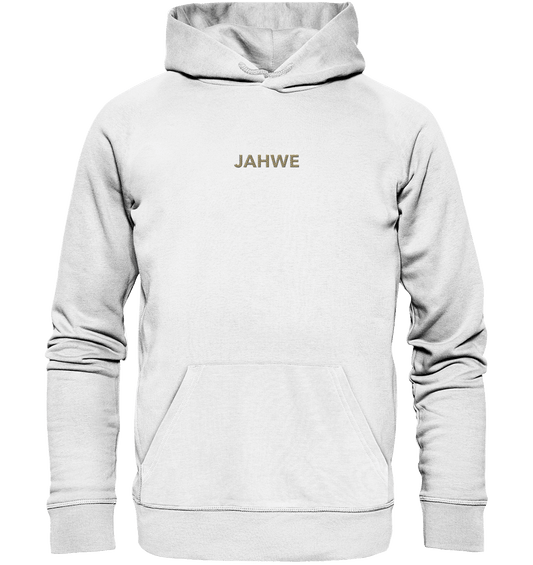 JAHWE – Der Name über allen Namen (Stick) | Christliche Kleidung - Organic Hoodie (Stick) - Hoodies - White - GfoitMa