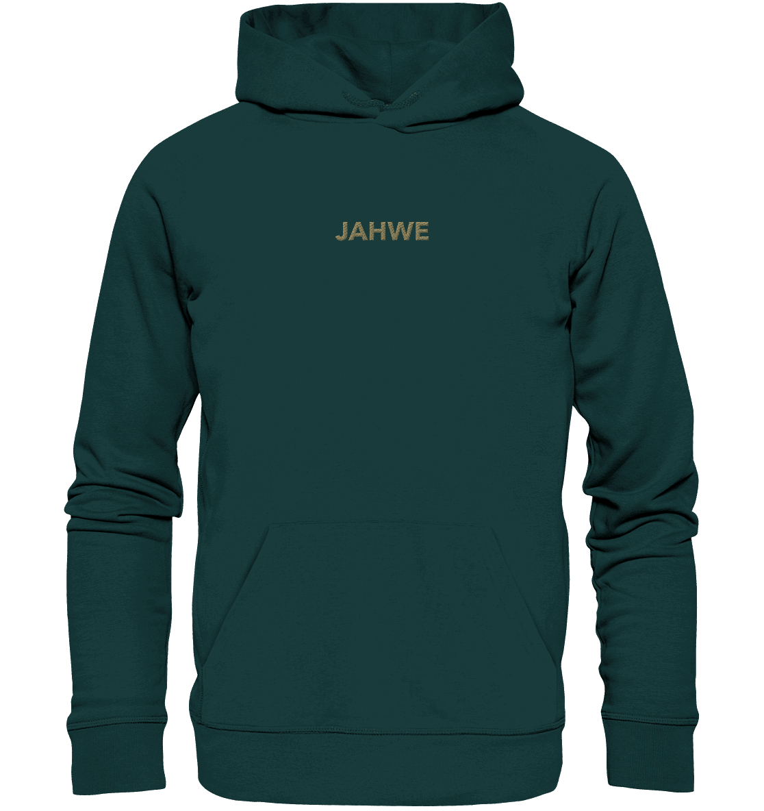 JAHWE – Der Name über allen Namen (Stick) | Christliche Kleidung - Organic Hoodie (Stick) - Hoodies - Glazed Green - GfoitMa