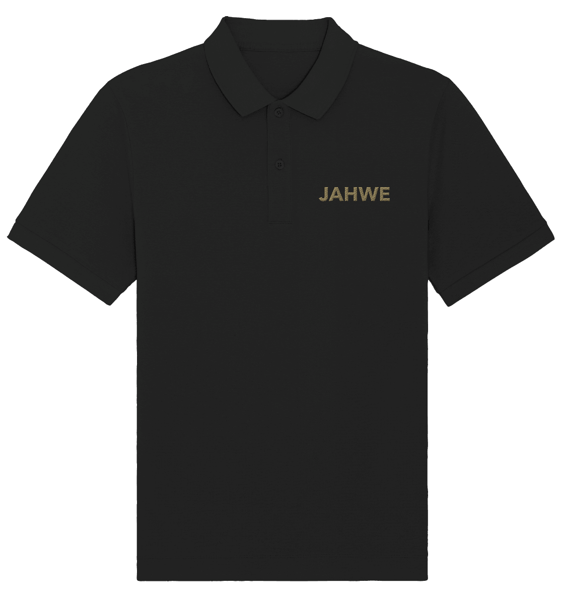 JAHWE – Der Name über allen Namen (Stick) | Christliche Kleidung - Organic Poloshirt (Stick) - Unisex-Shirts - Black - GfoitMa