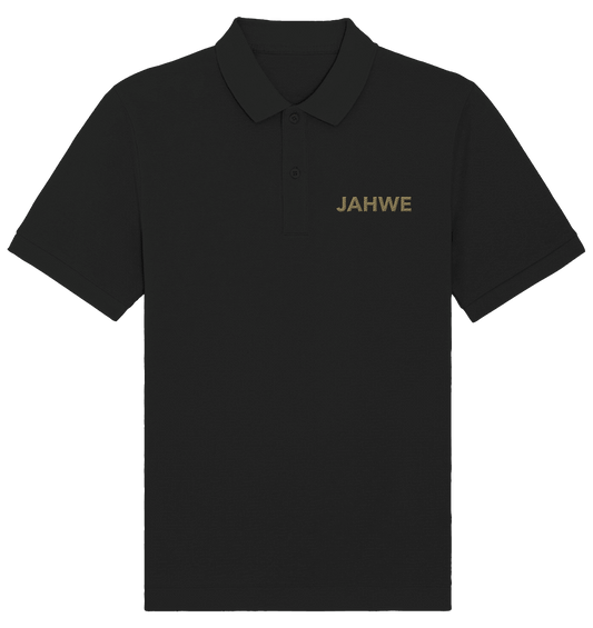 JAHWE – Der Name über allen Namen (Stick) | Christliche Kleidung - Organic Poloshirt (Stick) - Unisex-Shirts - Black - GfoitMa