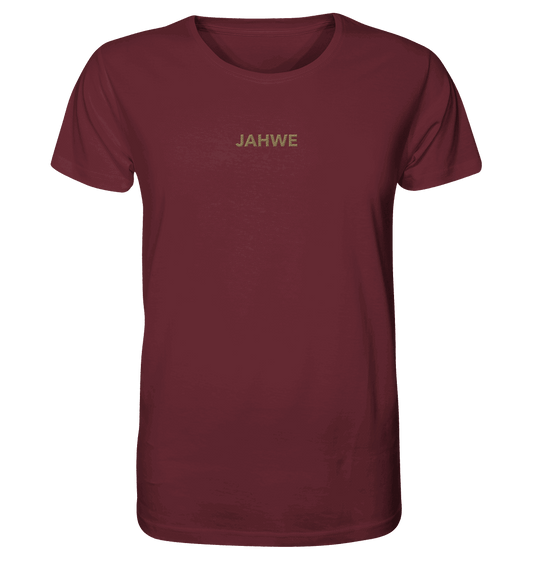 JAHWE – Der Name über allen Namen (Stick) | Christliche Kleidung - Organic Shirt (Stick) - Unisex-Shirts - Burgundy - GfoitMa