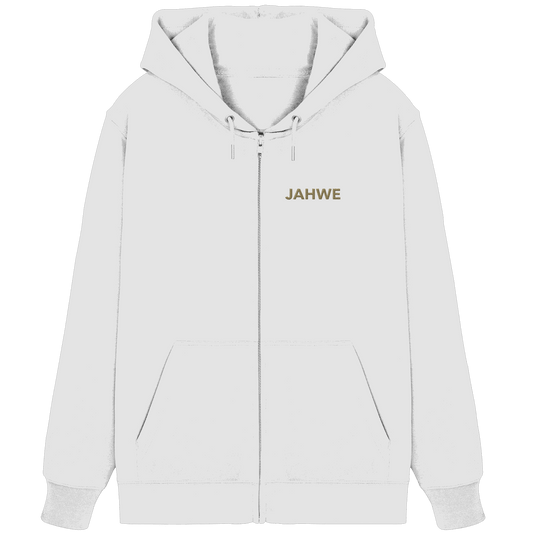JAHWE – Der Name über allen Namen (Stick) | Christliche Kleidung - Organic Zipper (Stick) - Jacken/ Zipper - White - GfoitMa