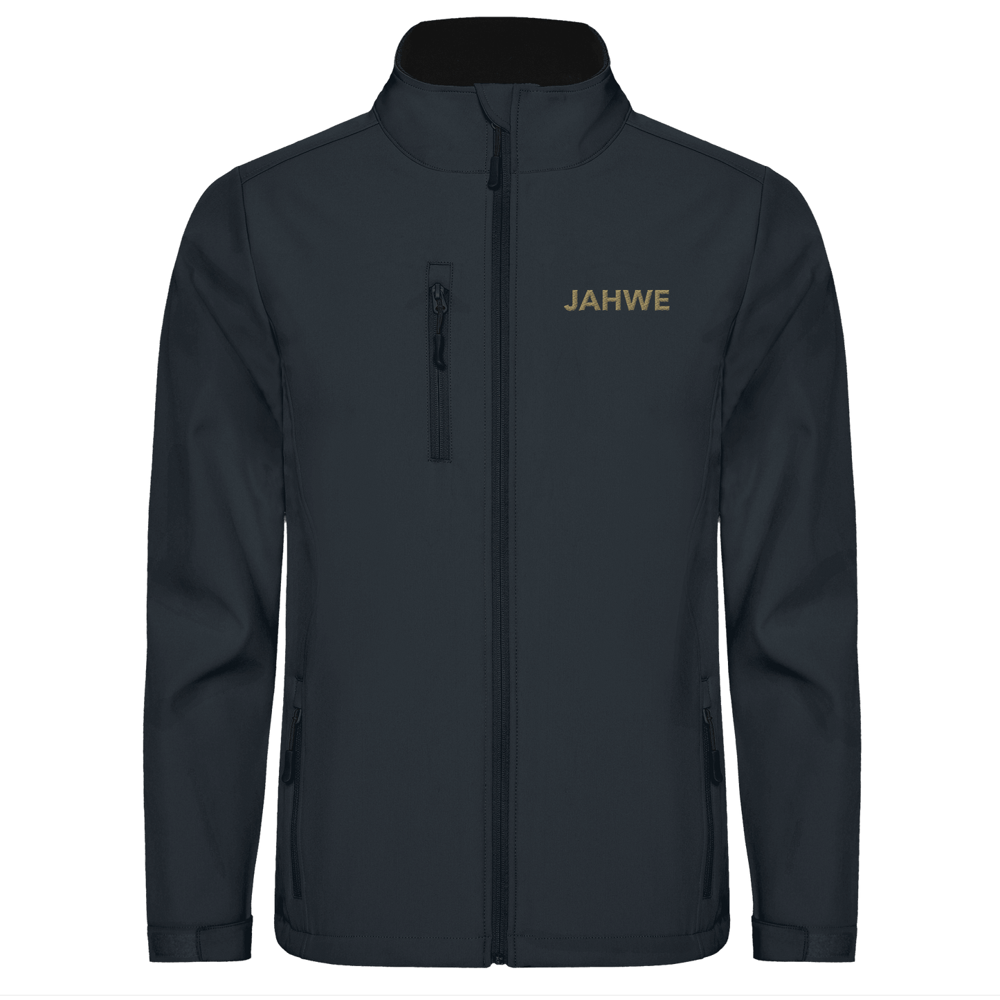 JAHWE – Der Name über allen Namen (Stick) | Christliche Kleidung - Softshell Jacket - Jacken/ Zipper - Black 02 - GfoitMa