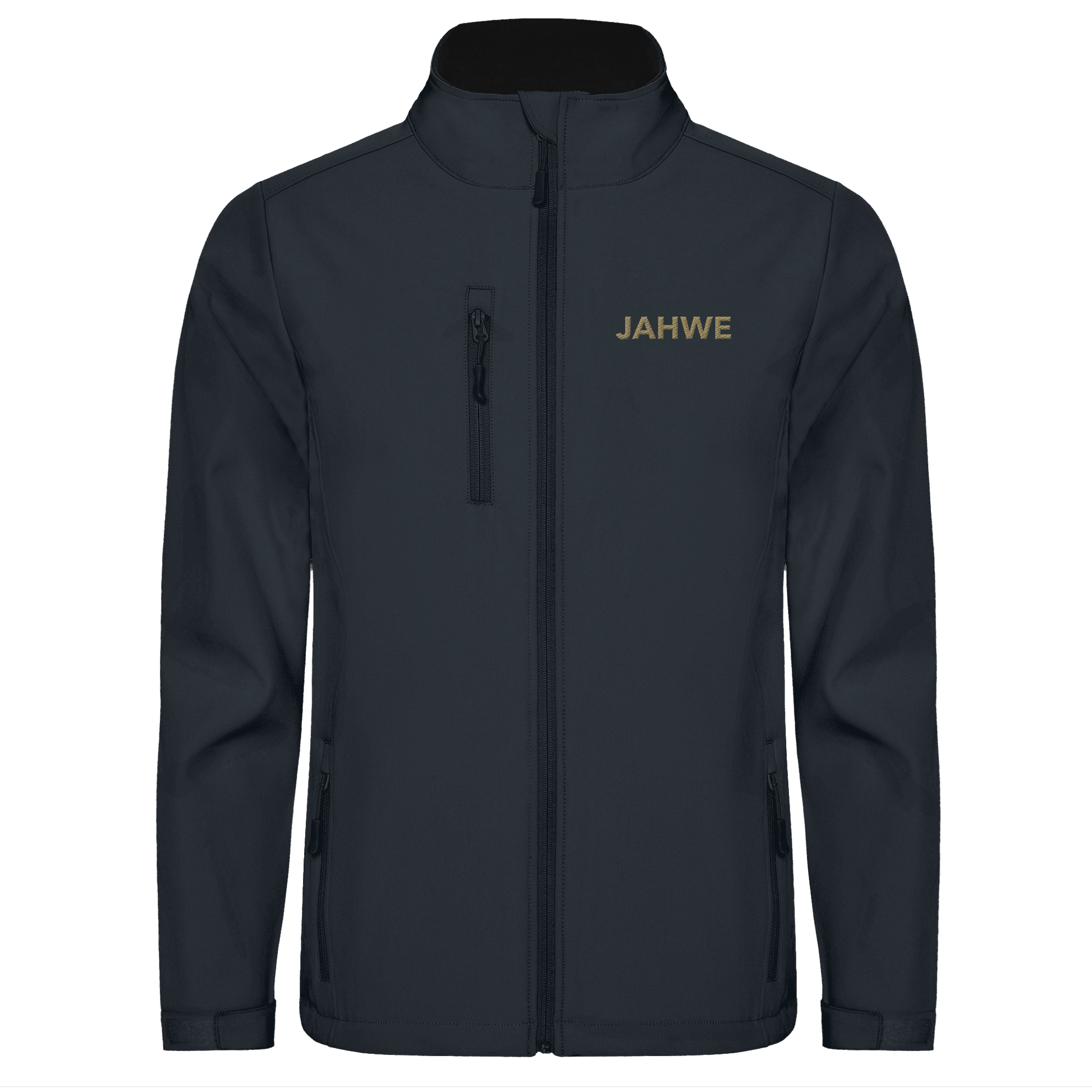 JAHWE – Der Name über allen Namen (Stick) | Christliche Kleidung - Softshell Jacket - Jacken/ Zipper - Black 02 - GfoitMa