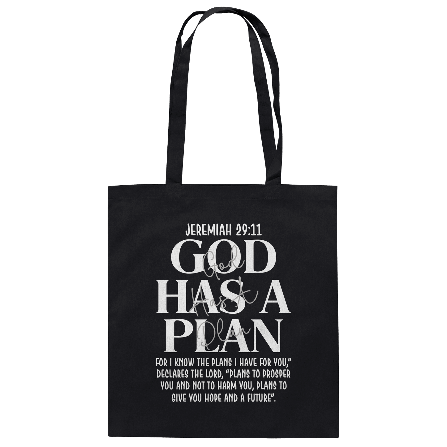 Jeremiah 29:11 – God Has a Plan | Christliches Design - Baumwolltasche - Taschen - Black - GfoitMa