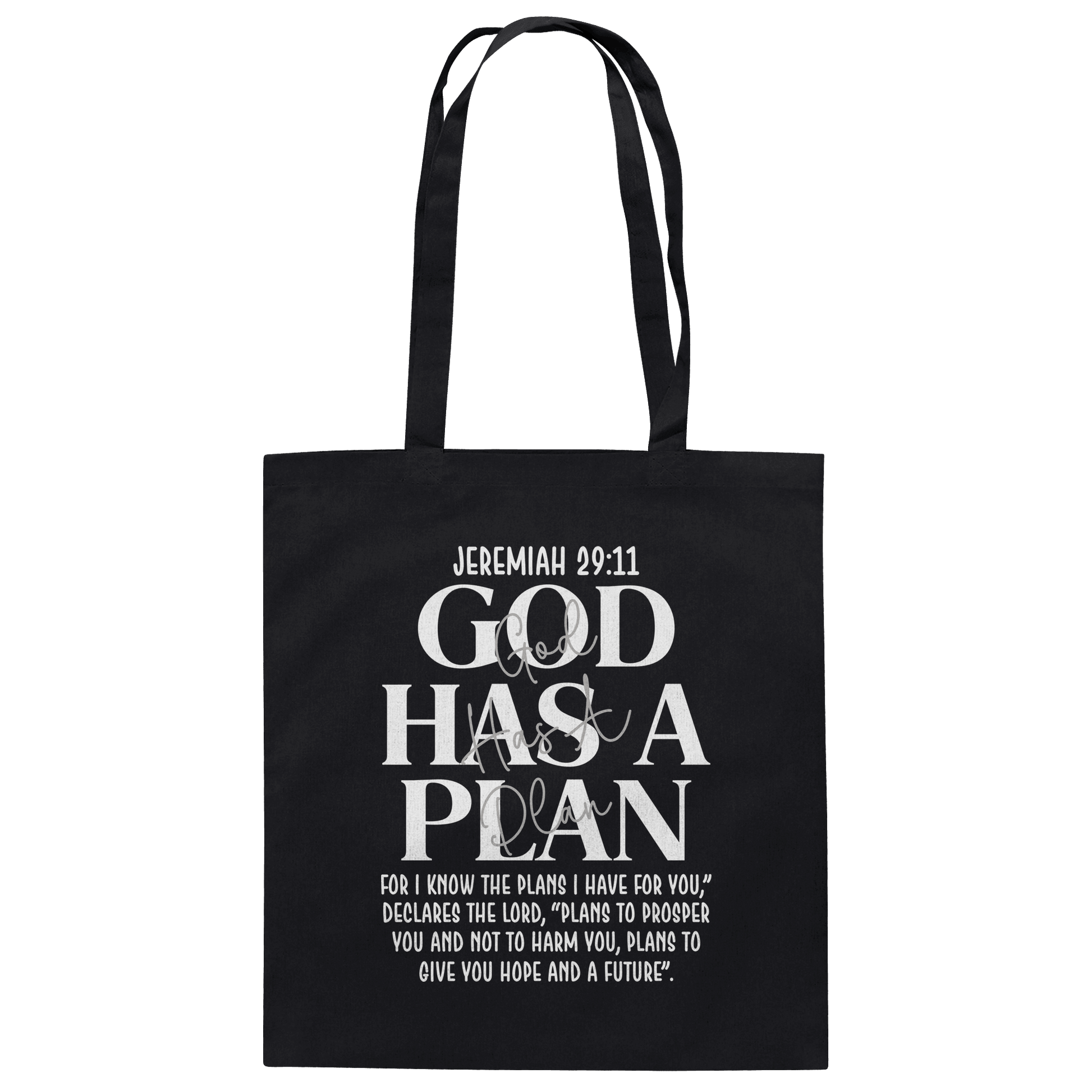 Jeremiah 29:11 – God Has a Plan | Christliches Design - Baumwolltasche - Taschen - Black - GfoitMa
