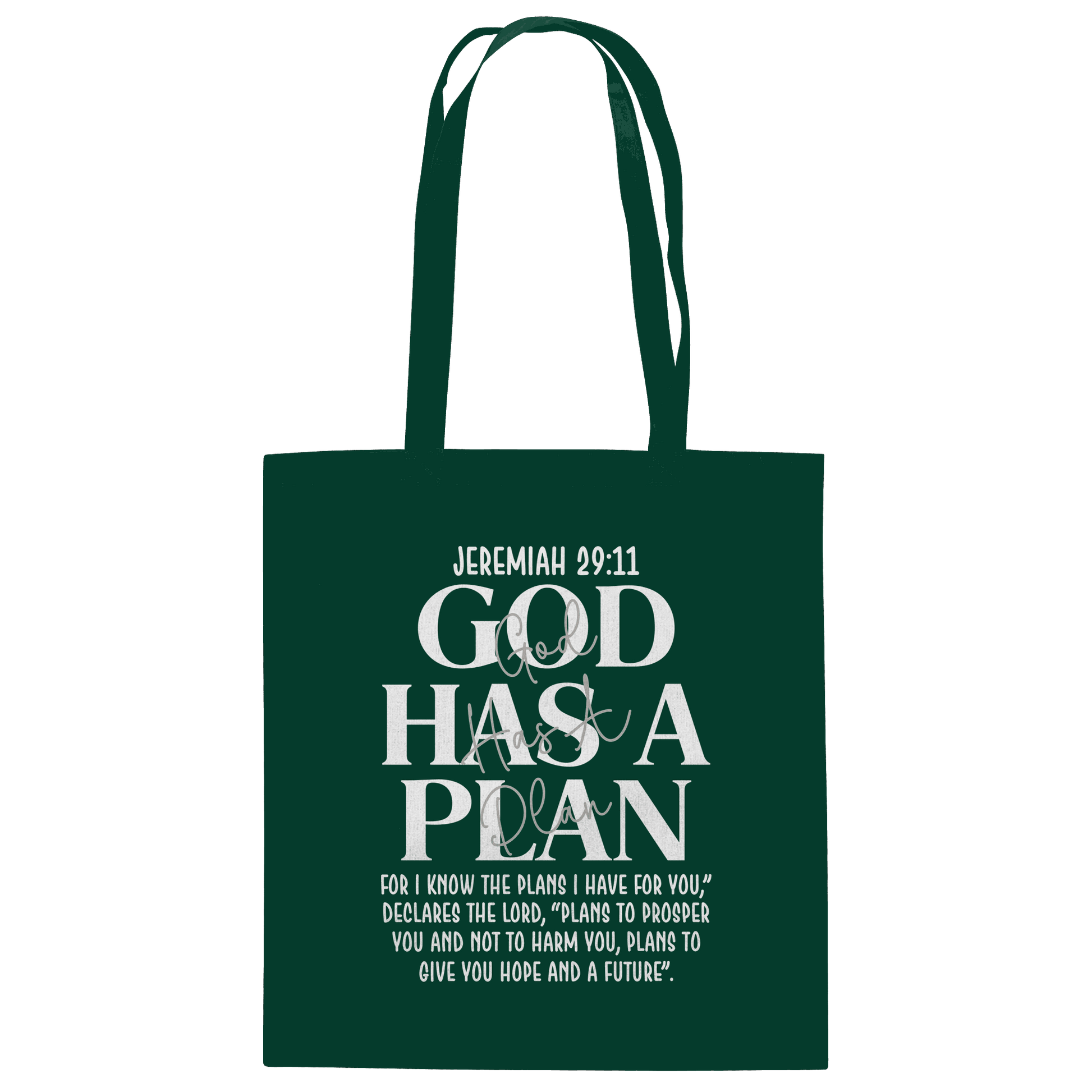 Jeremiah 29:11 – God Has a Plan | Christliches Design - Baumwolltasche - Taschen - Bottle Green - GfoitMa