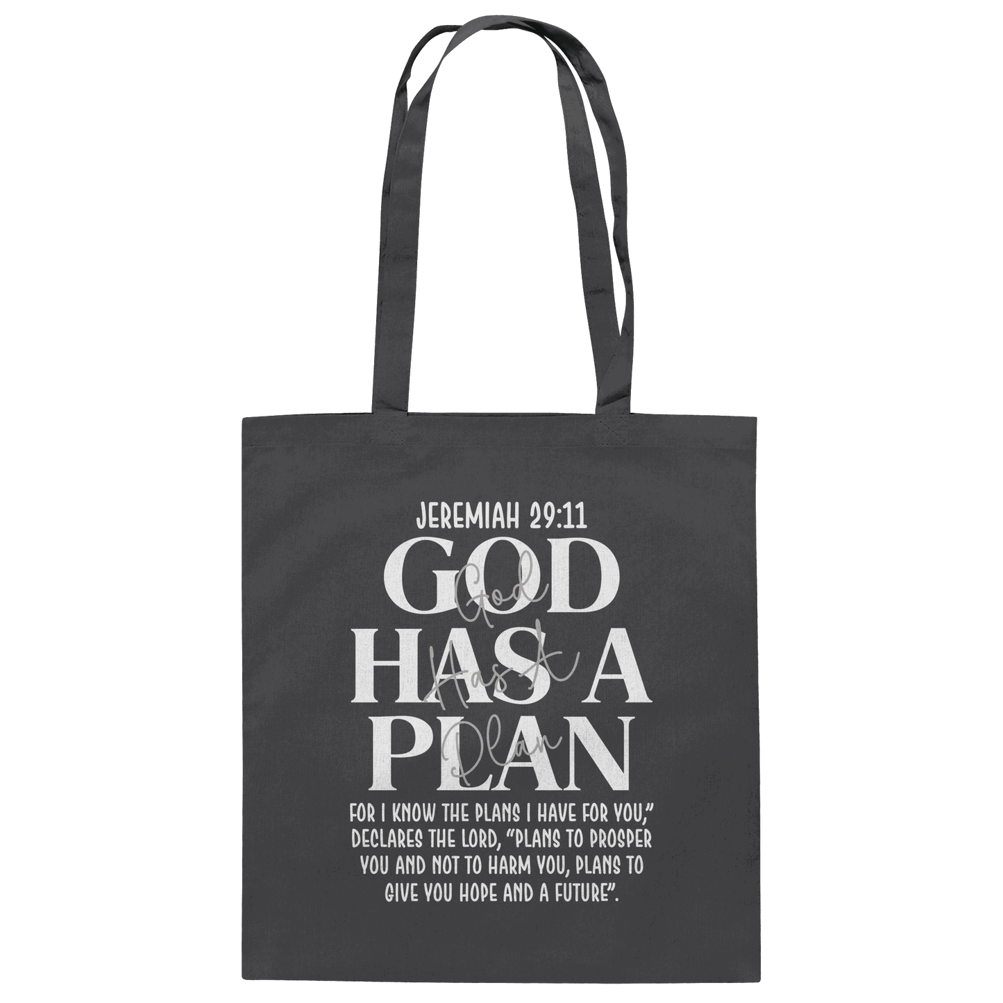 Jeremiah 29:11 – God Has a Plan | Christliches Design - Baumwolltasche - Taschen - Graphite Grey - GfoitMa