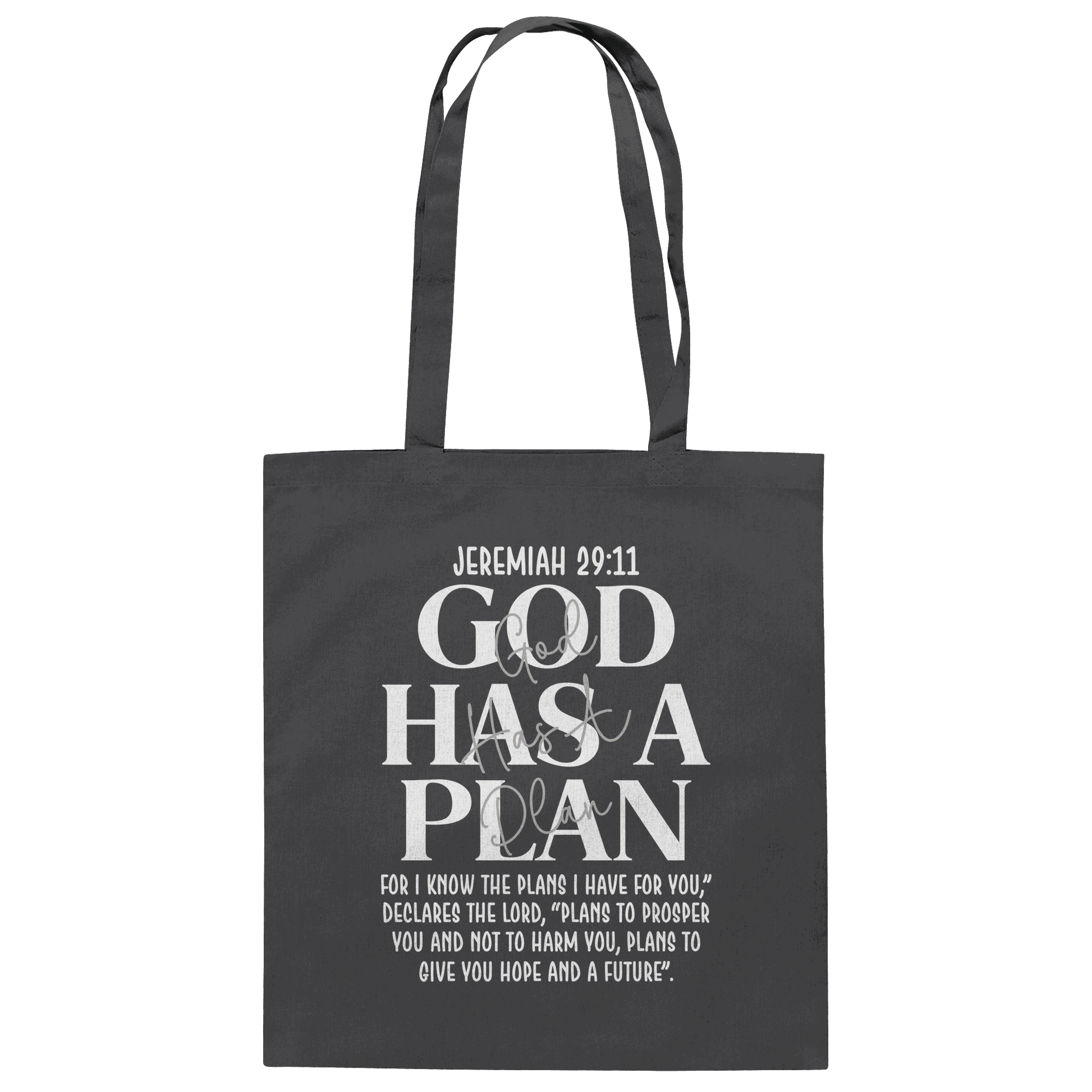 Jeremiah 29:11 – God Has a Plan | Christliches Design - Baumwolltasche - Taschen - Graphite Grey - GfoitMa
