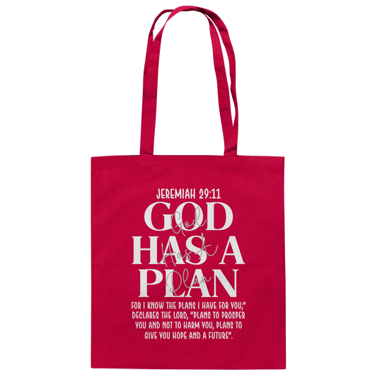 Jeremiah 29:11 – God Has a Plan | Christliches Design - Baumwolltasche - Taschen - Classic Red - GfoitMa