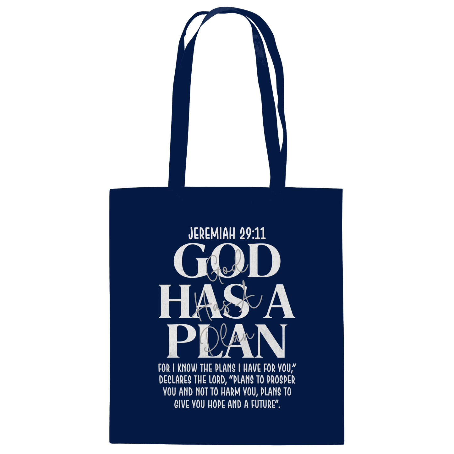 Jeremiah 29:11 – God Has a Plan | Christliches Design - Baumwolltasche - Taschen - French Navy - GfoitMa