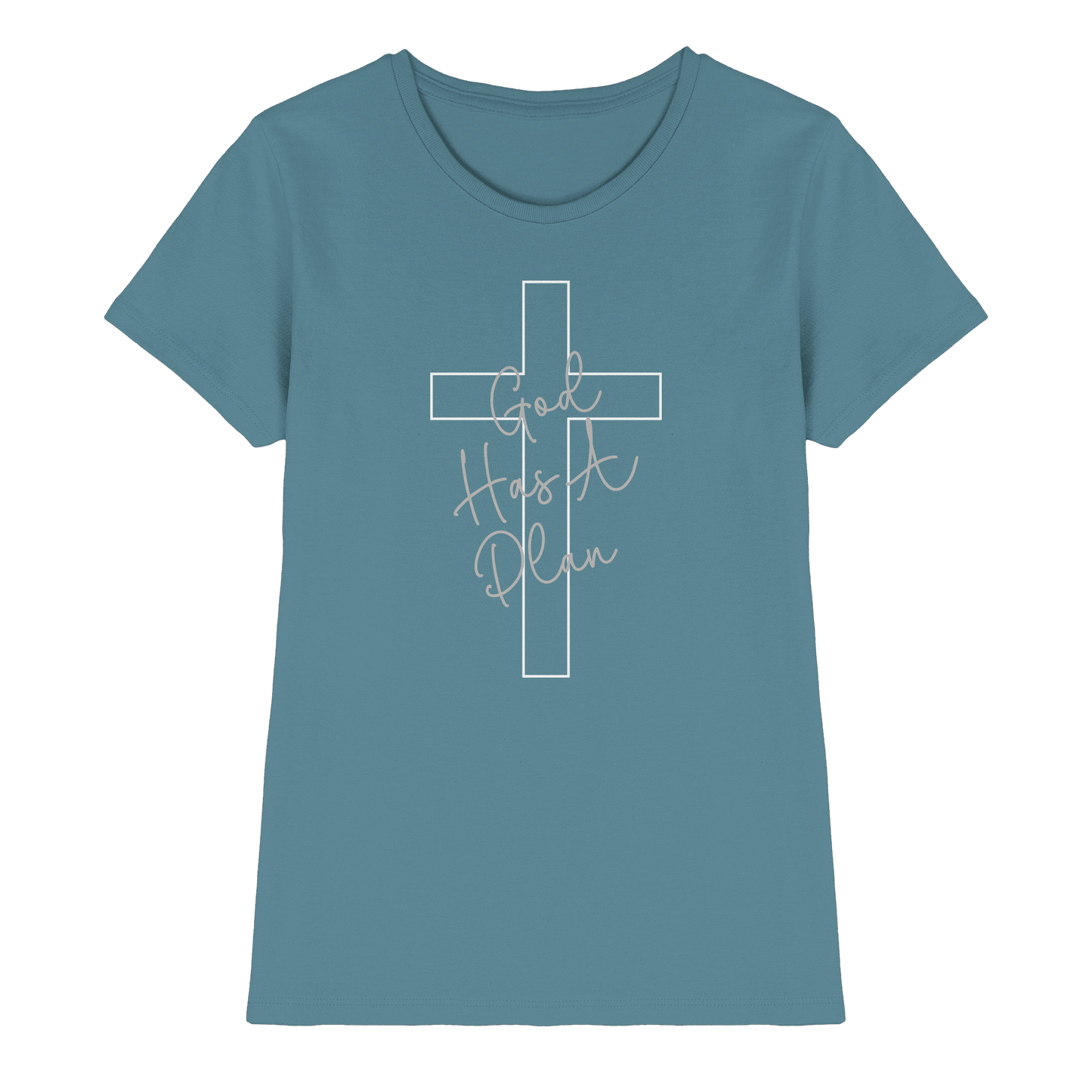 Jeremiah 29:11 – God Has a Plan | Christliches Design - Ladies Premium Shirt - Lady-Shirts - Stone Blue - GfoitMa