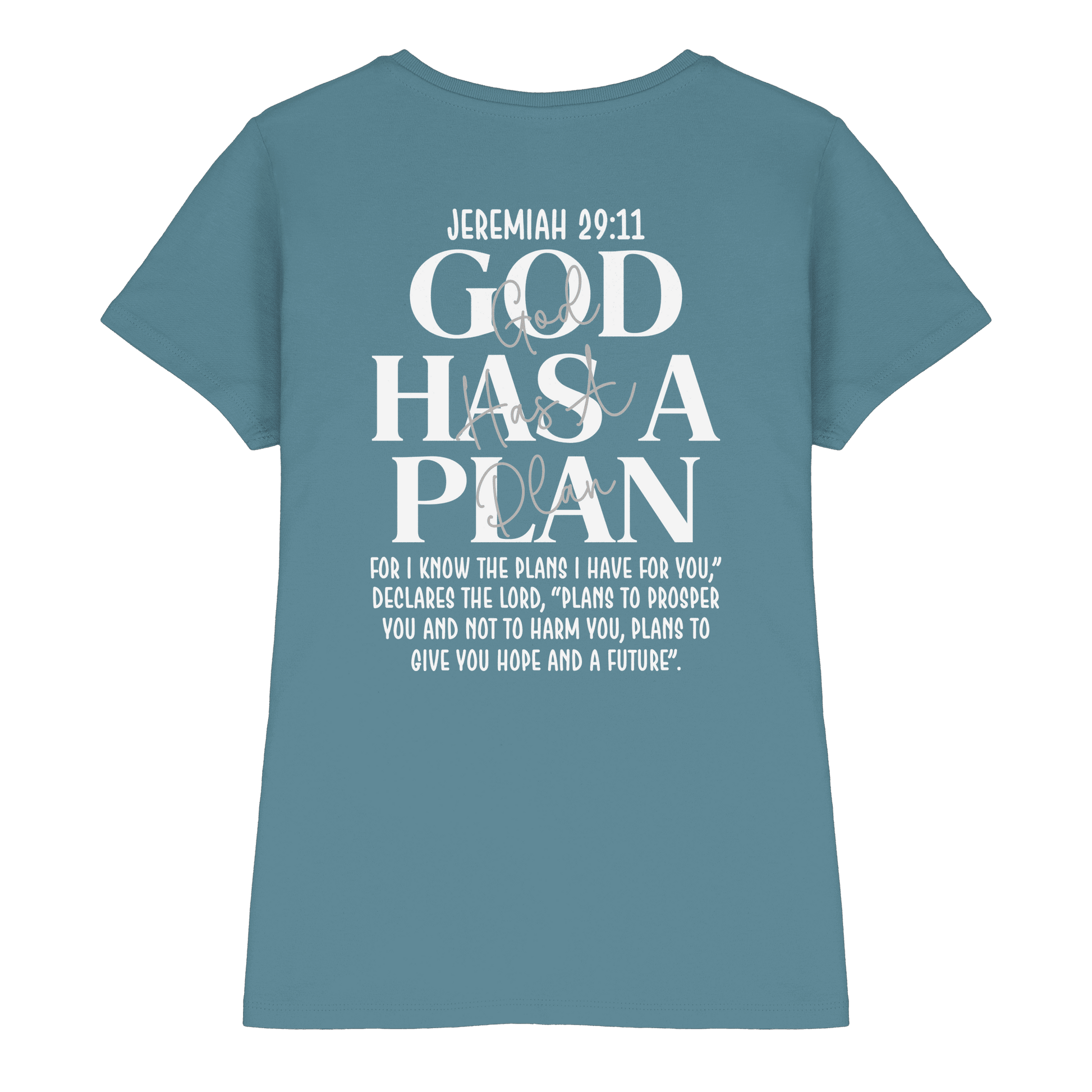 Jeremiah 29:11 – God Has a Plan | Christliches Design - Ladies Premium Shirt - Lady-Shirts - Stone Blue - GfoitMa