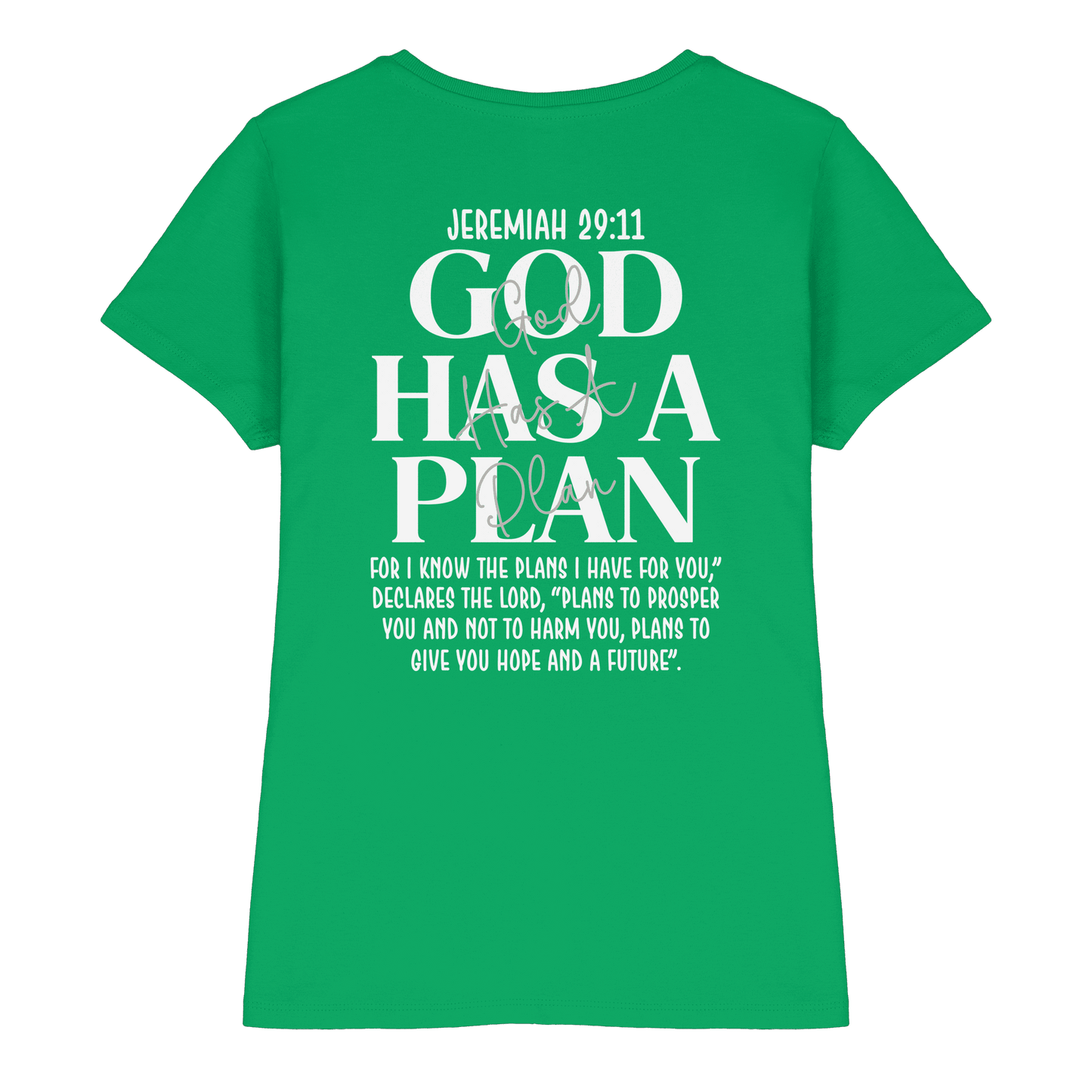 Jeremiah 29:11 – God Has a Plan | Christliches Design - Ladies Premium Shirt - Lady-Shirts - Kelly Green - GfoitMa