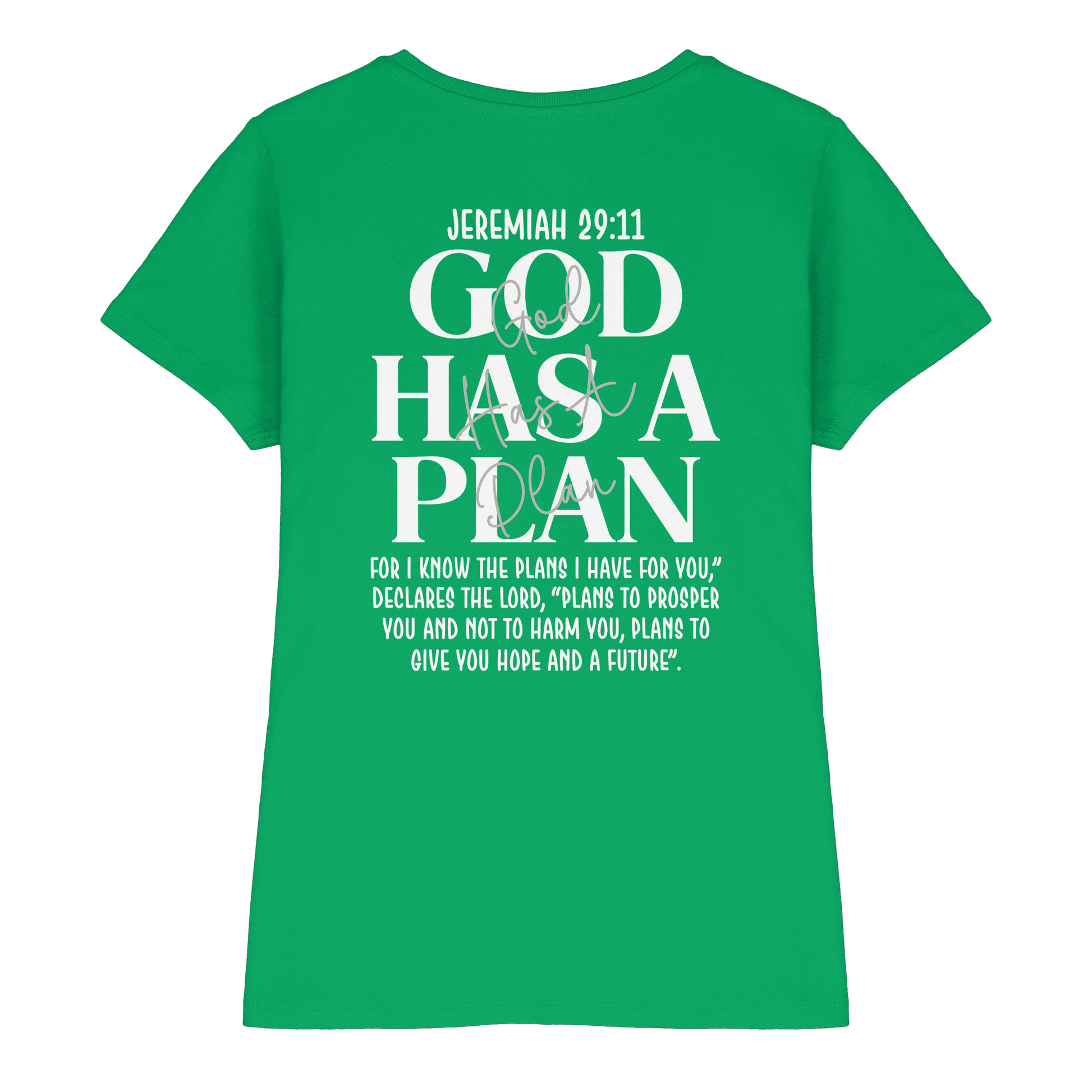 Jeremiah 29:11 – God Has a Plan | Christliches Design - Ladies Premium Shirt - Lady-Shirts - Kelly Green - GfoitMa