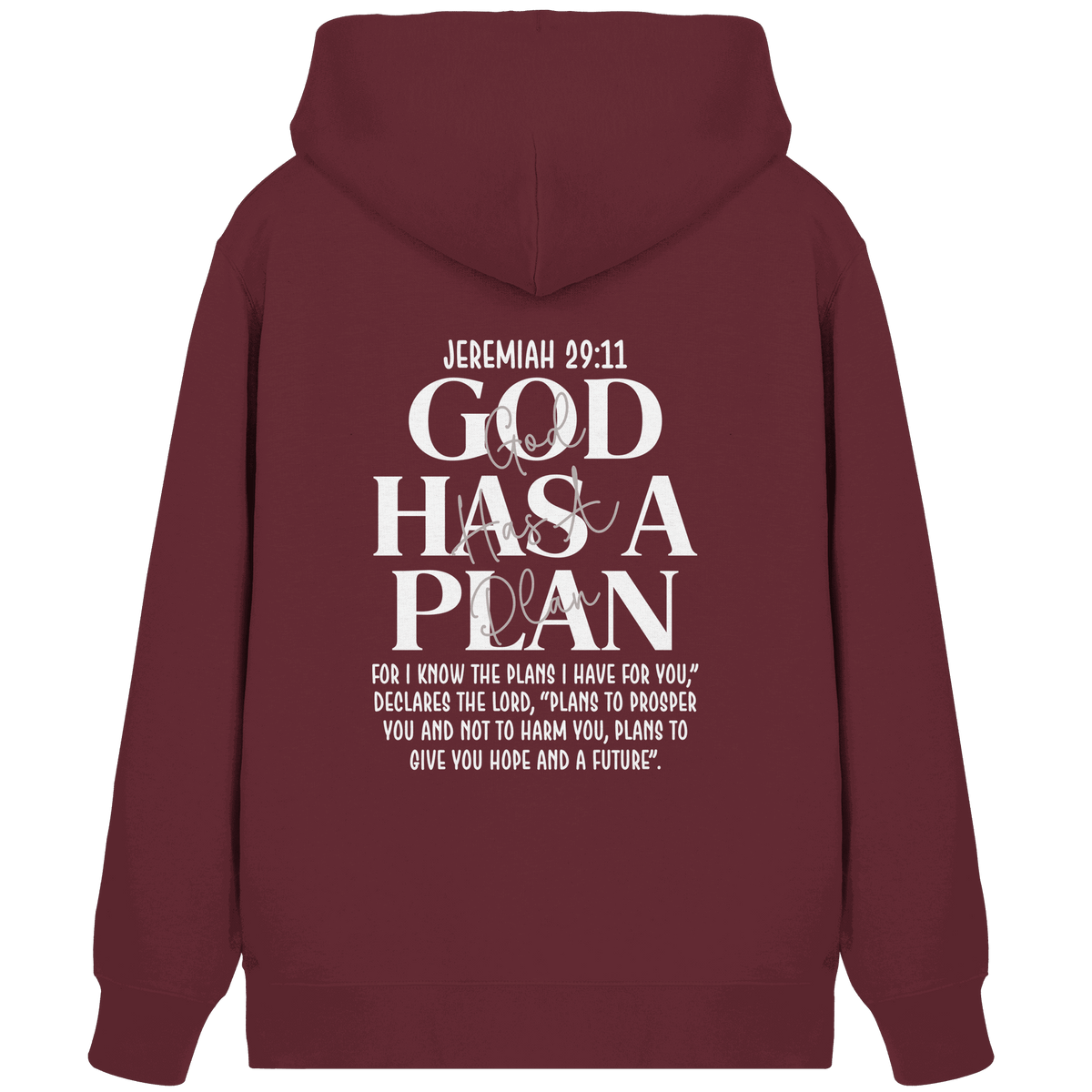 Jeremiah 29:11 – God Has a Plan | Christliches Design - Organic Zipper - Jacken/ Zipper - Burgundy - GfoitMa