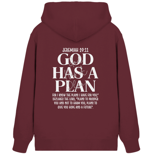 Jeremiah 29:11 – God Has a Plan | Christliches Design - Organic Zipper - Jacken/ Zipper - Burgundy - GfoitMa