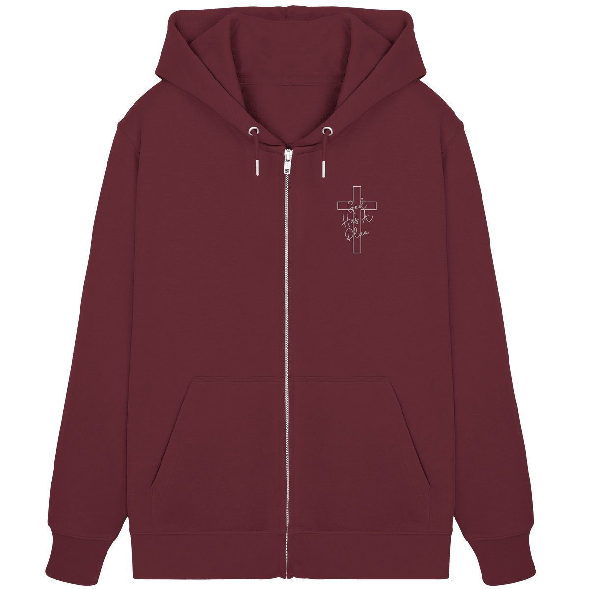 Jeremiah 29:11 – God Has a Plan | Christliches Design - Organic Zipper - Jacken/ Zipper - Burgundy - GfoitMa