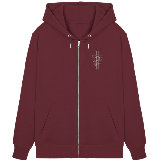 Jeremiah 29:11 – God Has a Plan | Christliches Design - Organic Zipper - Jacken/ Zipper - Burgundy - GfoitMa
