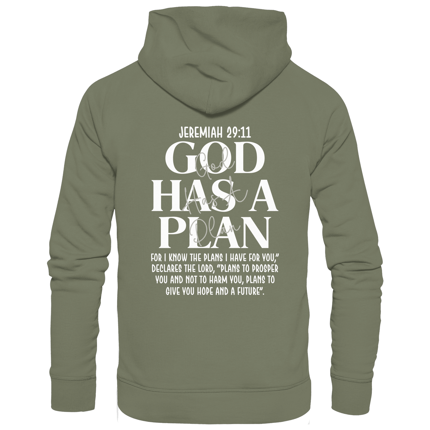 Jeremiah 29:11 – God Has a Plan | Christliches Design - Premium Unisex Hoodie - Hoodies - Classic Olive - GfoitMa