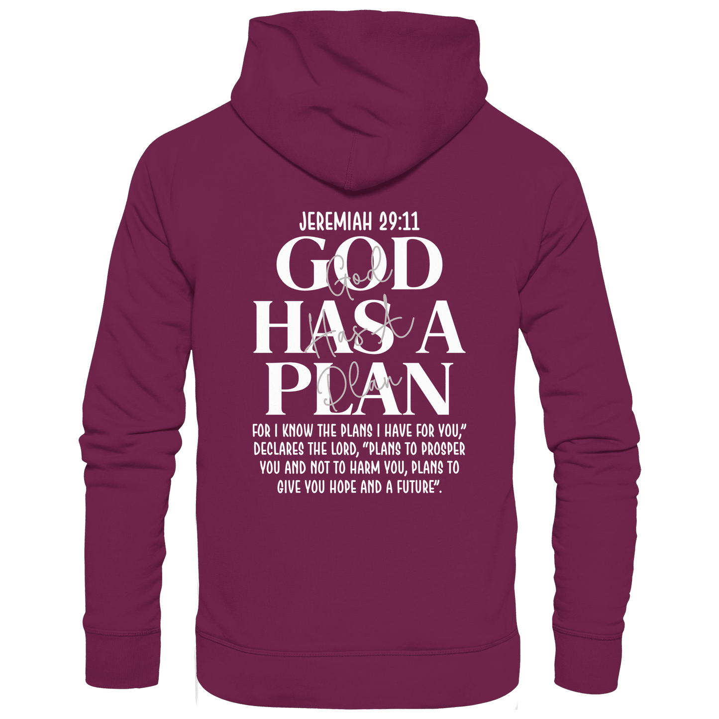 Jeremiah 29:11 – God Has a Plan | Christliches Design - Premium Unisex Hoodie - Hoodies - Burgund - GfoitMa