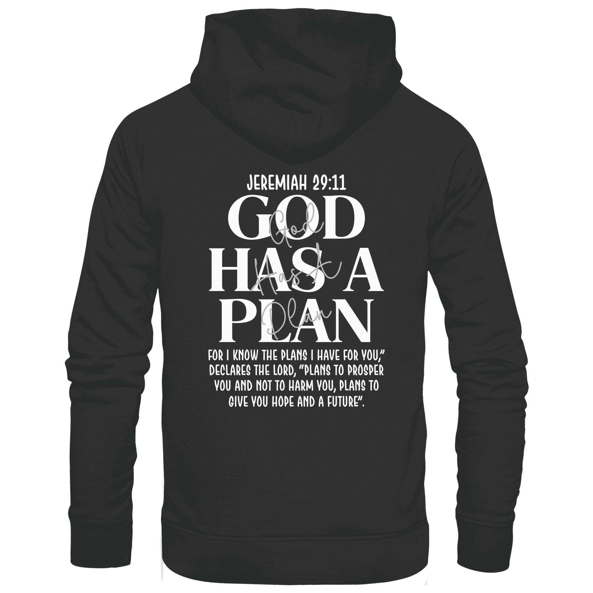 Jeremiah 29:11 – God Has a Plan | Christliches Design - Premium Unisex Hoodie - Hoodies - Black - GfoitMa