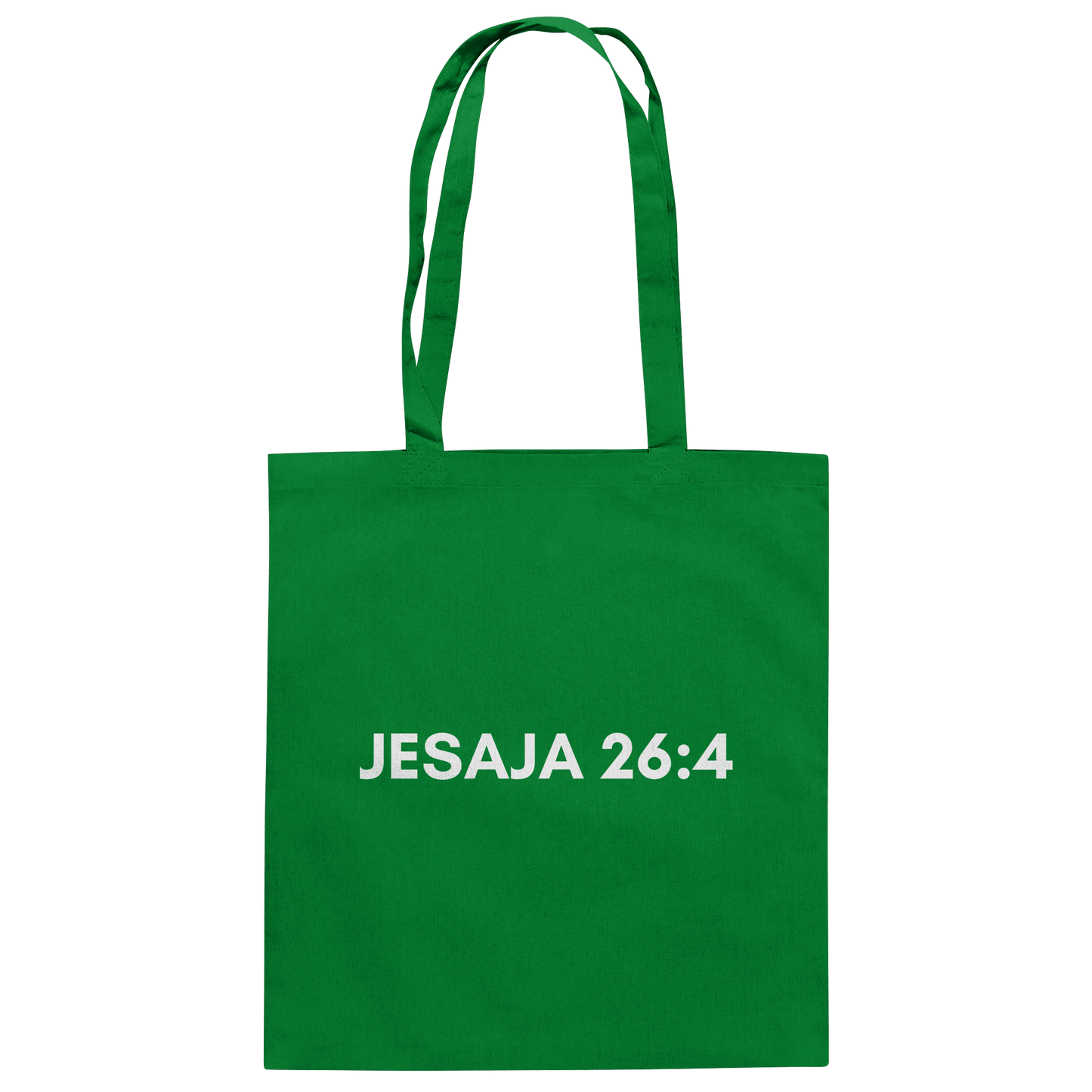 Jesaja 26,4 – Der Herr ist ein ewiger Fels | Christliches Bibelvers Design - Baumwolltasche - Taschen - Kelly Green - GfoitMa
