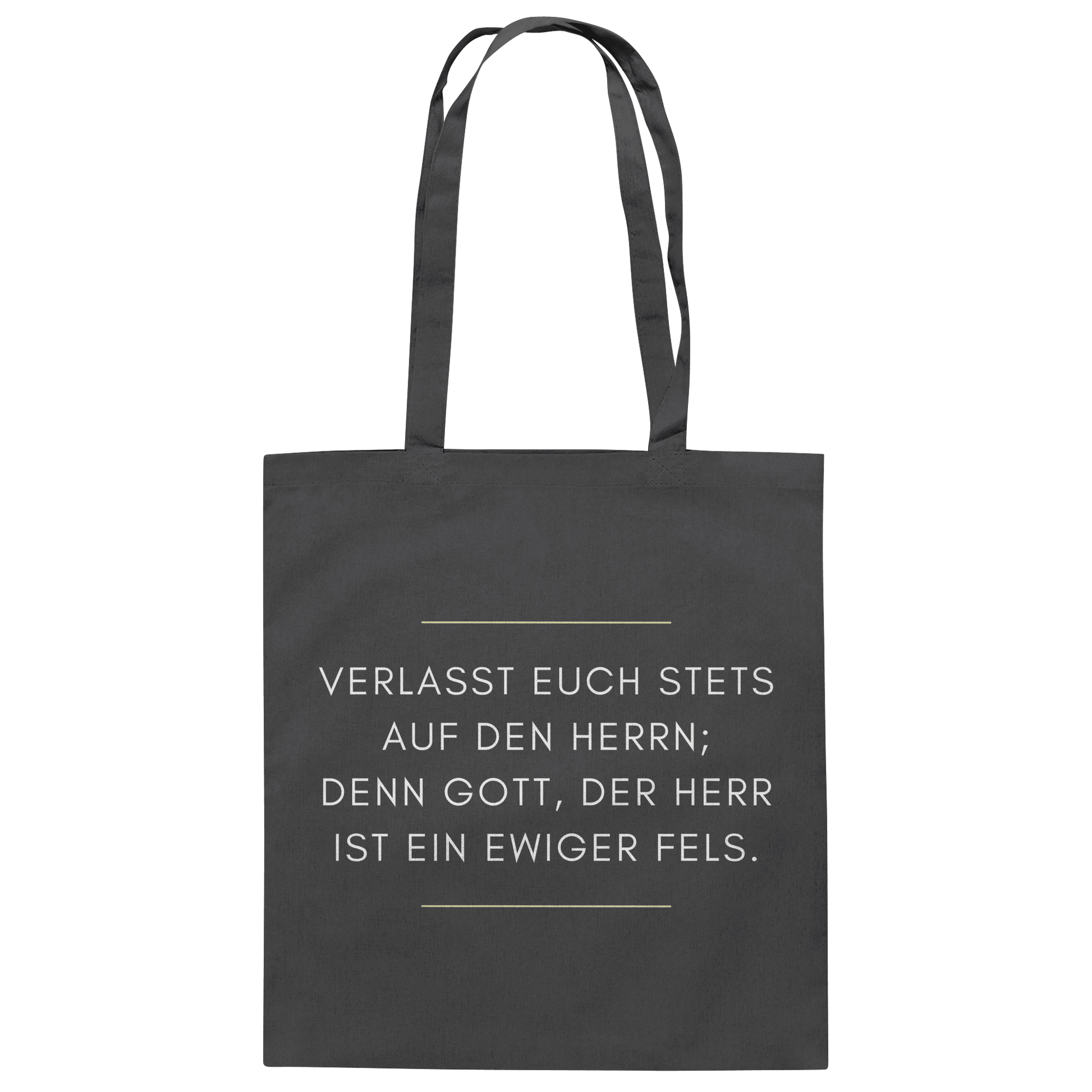 Jesaja 26,4 – Der Herr ist ein ewiger Fels | Christliches Bibelvers Design - Baumwolltasche - Taschen - Graphite Grey - GfoitMa