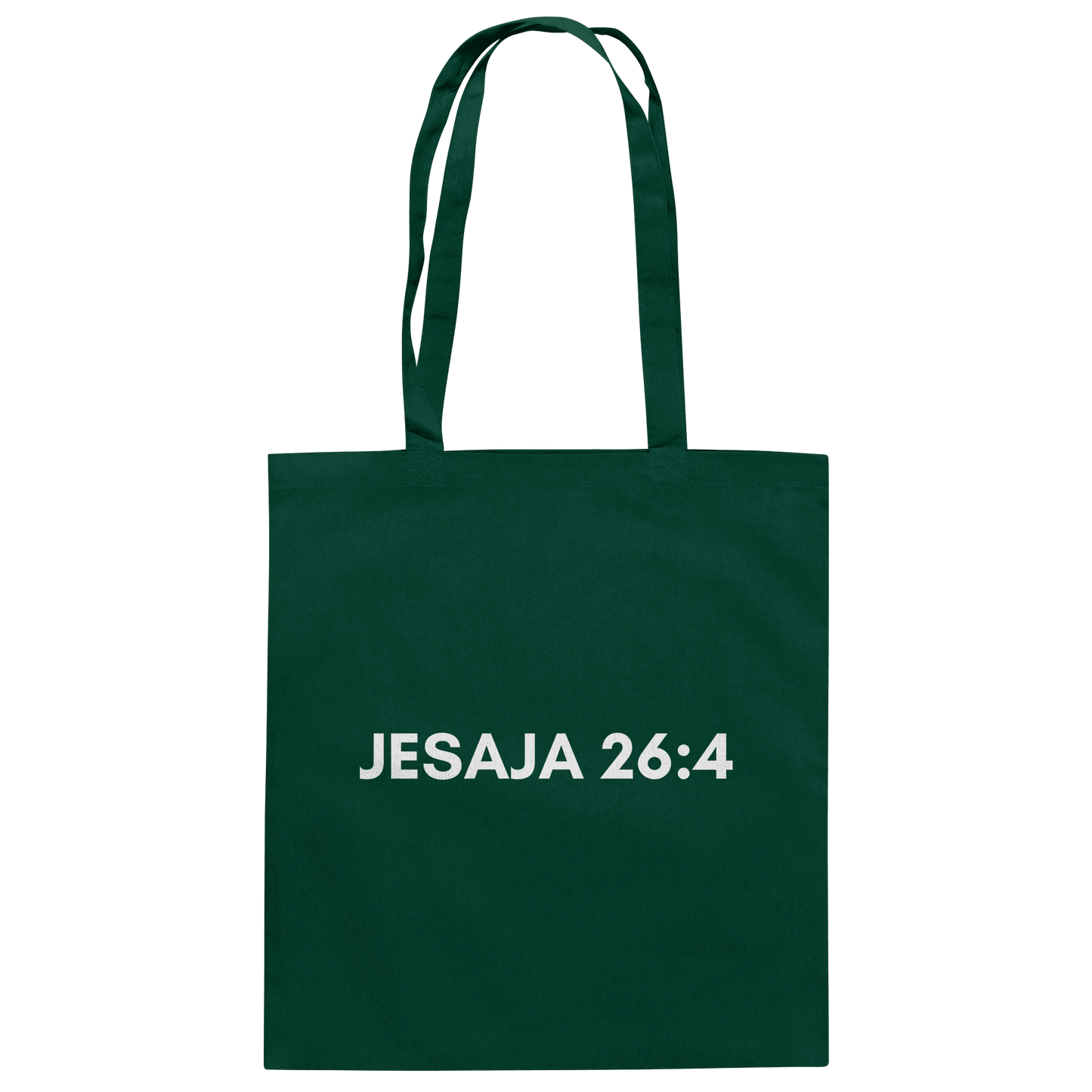 Jesaja 26,4 – Der Herr ist ein ewiger Fels | Christliches Bibelvers Design - Baumwolltasche - Taschen - Bottle Green - GfoitMa