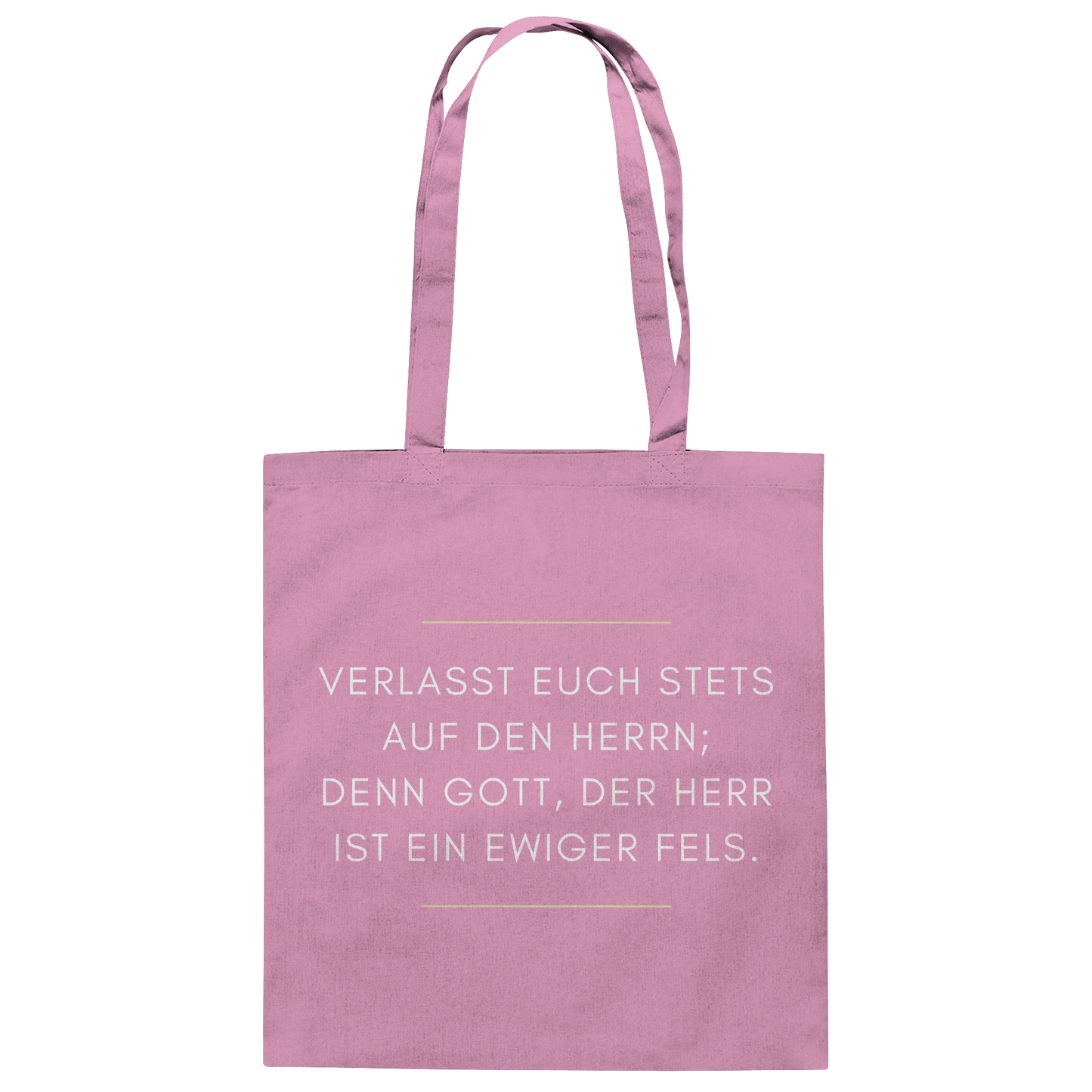 Jesaja 26,4 – Der Herr ist ein ewiger Fels | Christliches Bibelvers Design - Baumwolltasche - Taschen - Classic Pink - GfoitMa