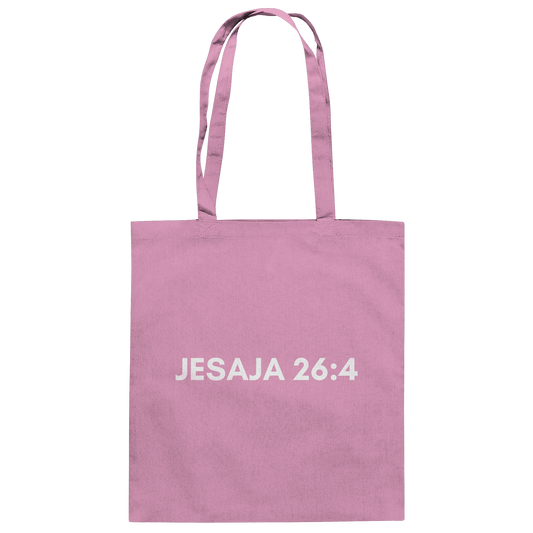 Jesaja 26,4 – Der Herr ist ein ewiger Fels | Christliches Bibelvers Design - Baumwolltasche - Taschen - Classic Pink - GfoitMa